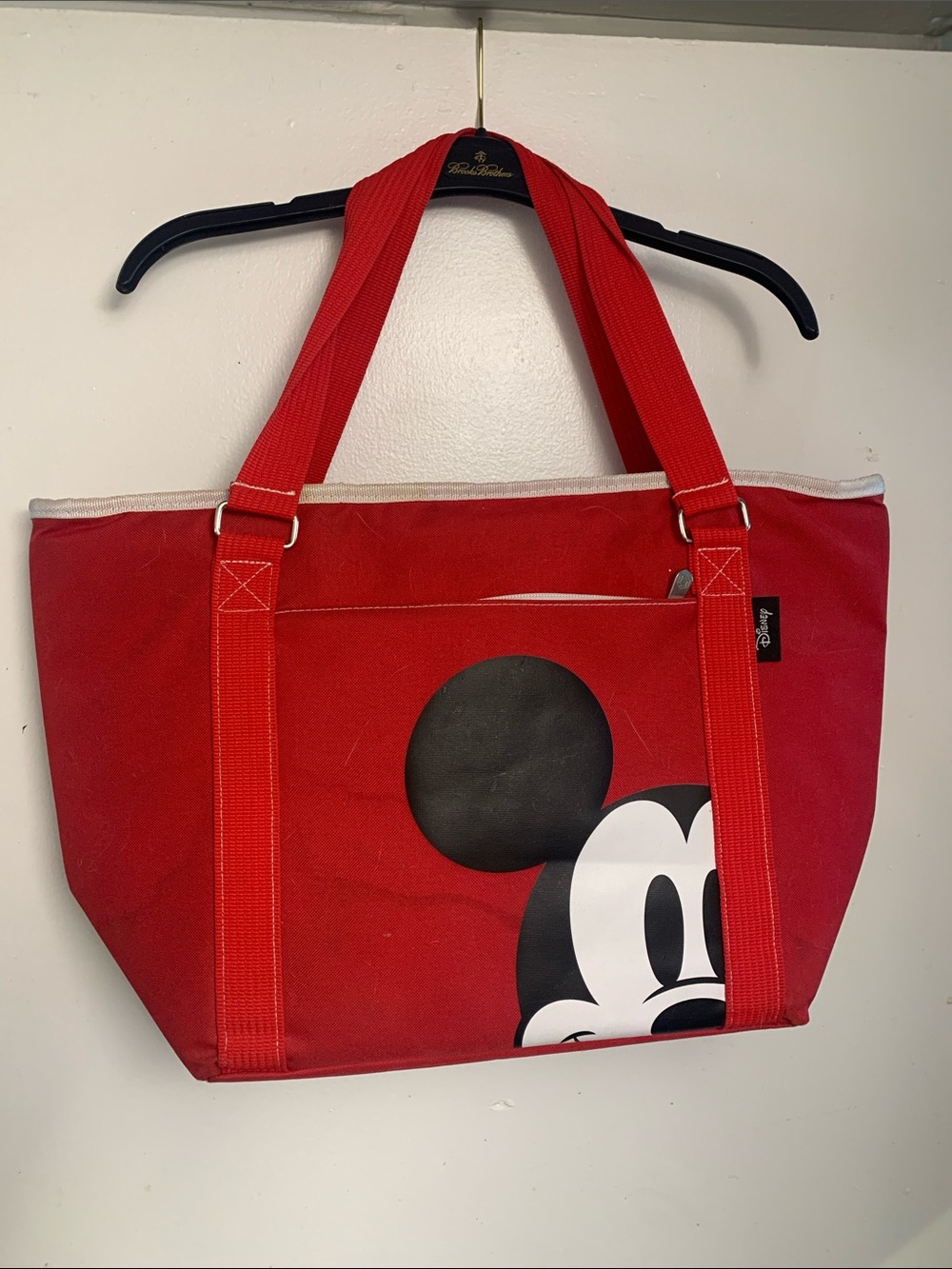 Disney Red Canvas Mickey Tote with Front Pocket